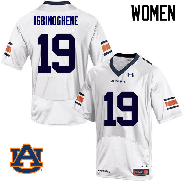 Women Auburn Tigers #19 Noah Igbinoghene College Football Jerseys Sale-White